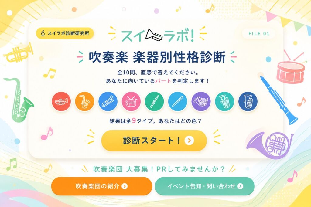 吹奏楽 楽器別性格診断 全10問