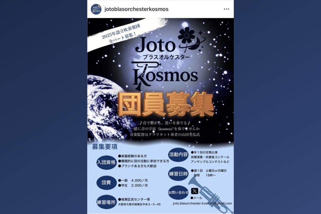 城東ブラスオルケスター コスモスの様子