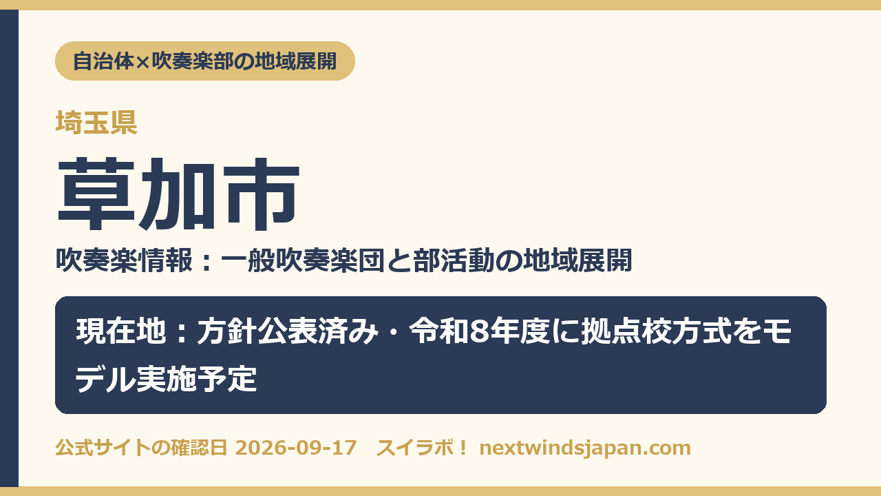 草加市の部活動地域展開の現在地カード