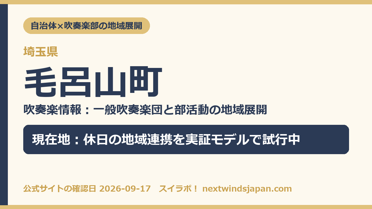 毛呂山町の部活動地域展開の現在地カード