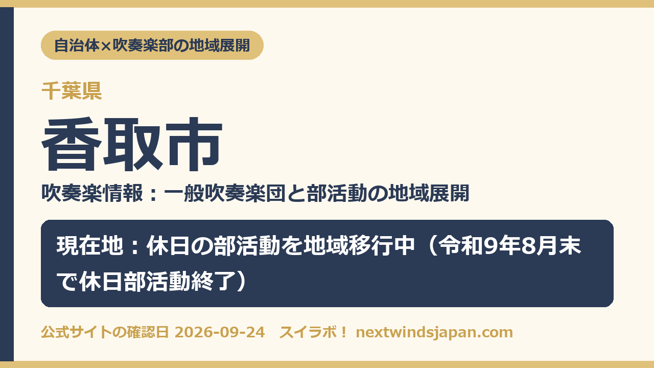 香取市の部活動地域展開の現在地カード