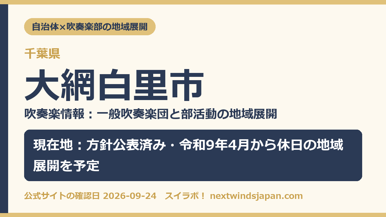 大網白里市の部活動地域展開の現在地カード