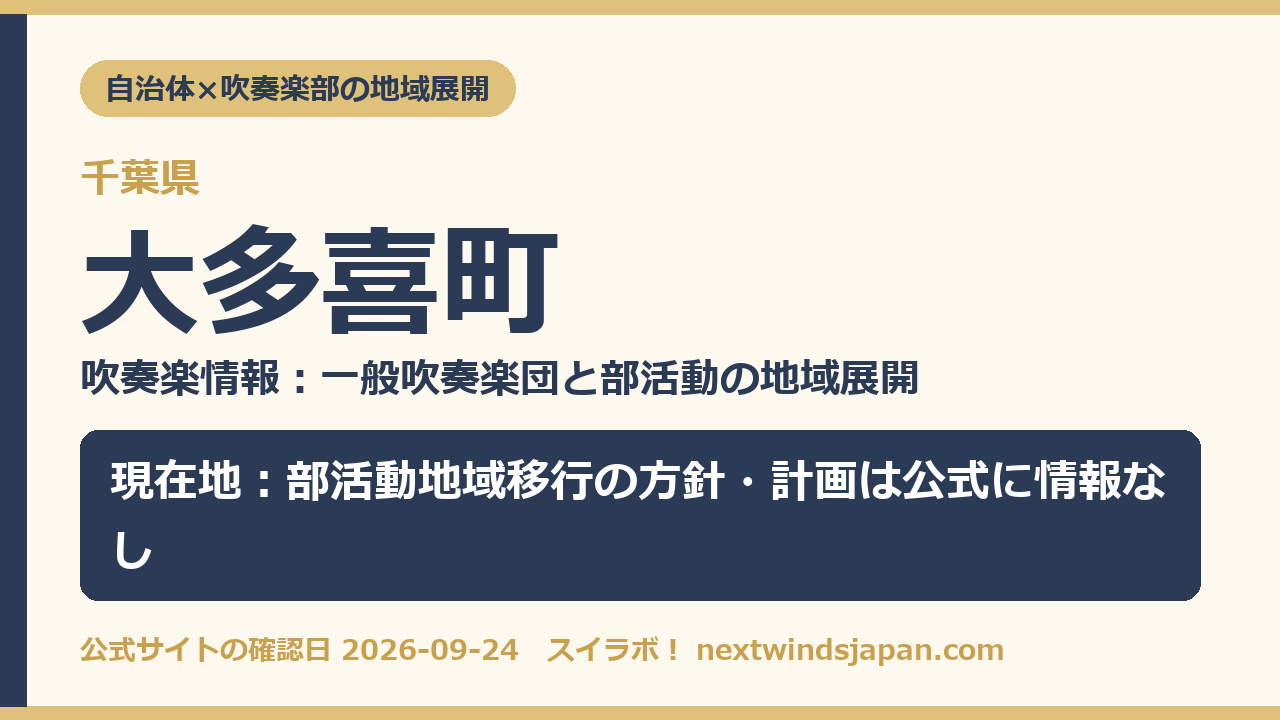 大多喜町の部活動地域展開の現在地カード