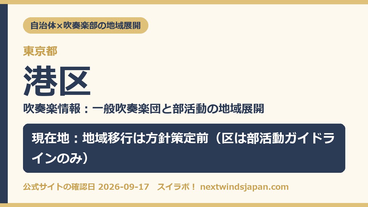 港区の部活動地域展開の現在地カード