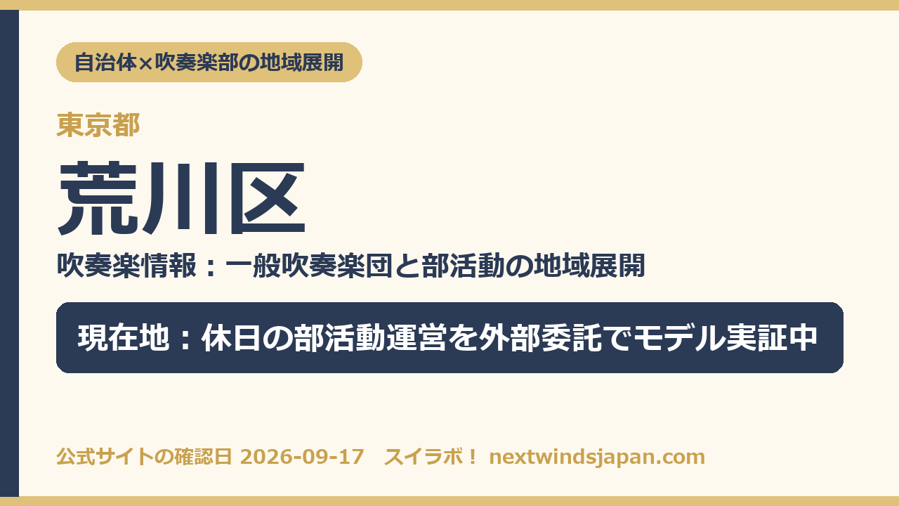 荒川区の部活動地域展開の現在地カード