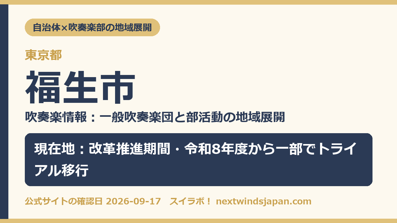 福生市の部活動地域展開の現在地カード