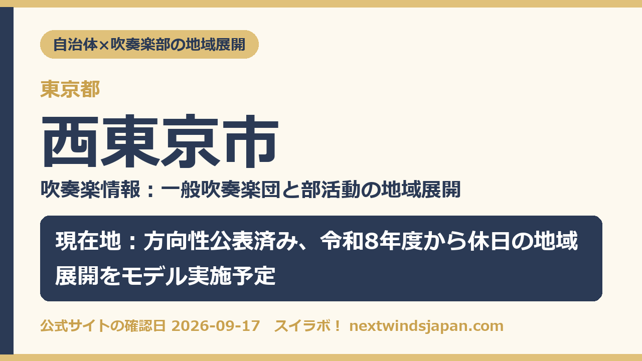 西東京市の部活動地域展開の現在地カード