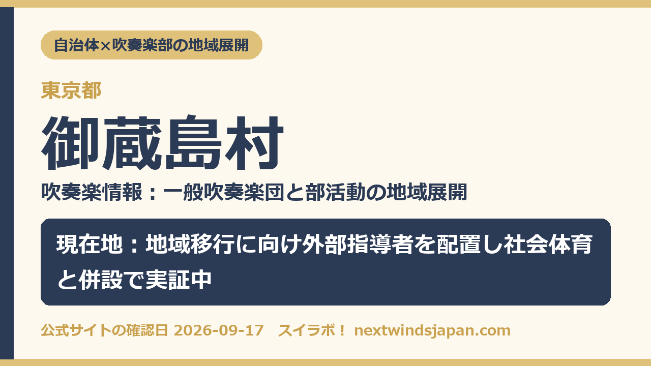 御蔵島村の部活動地域展開の現在地カード