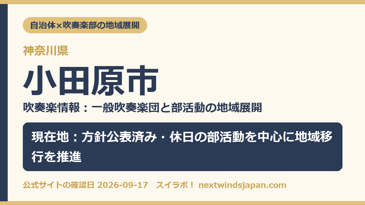 小田原市の部活動地域展開の現在地カード