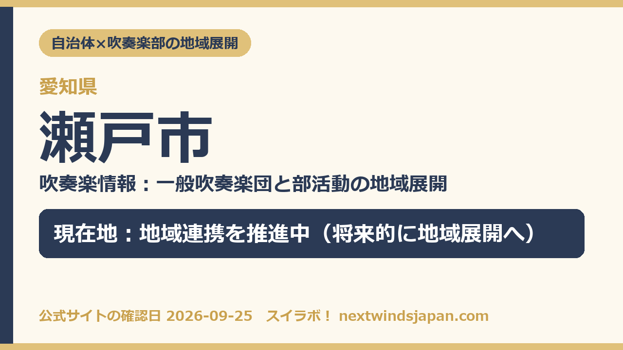 瀬戸市の部活動地域展開の現在地カード