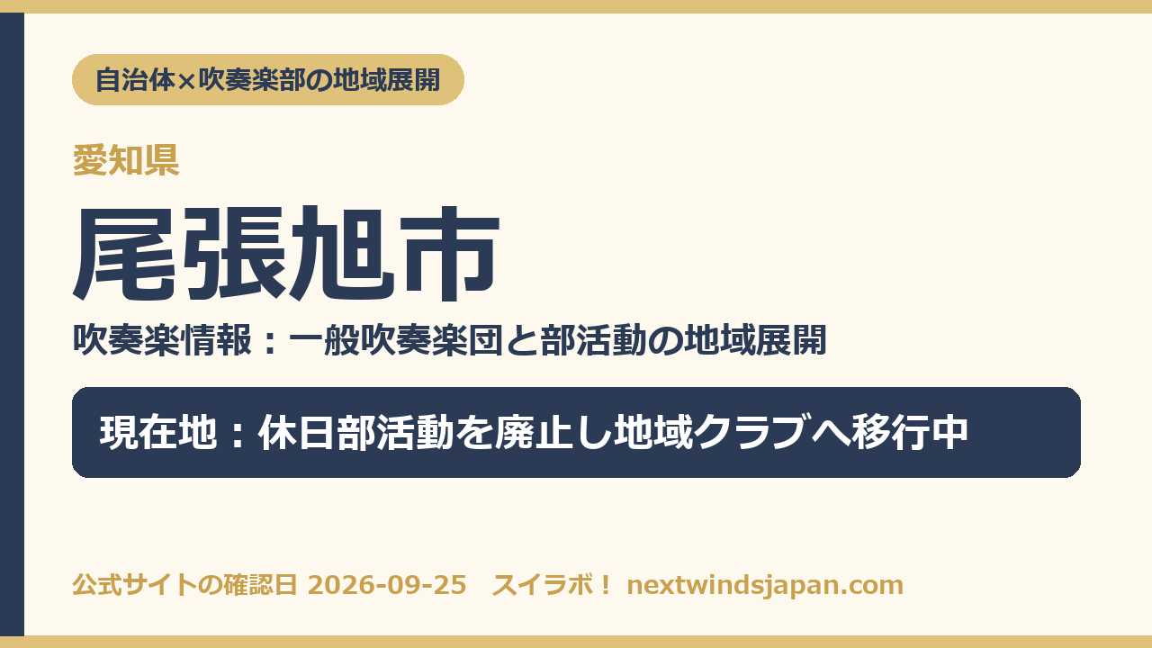 尾張旭市の部活動地域展開の現在地カード