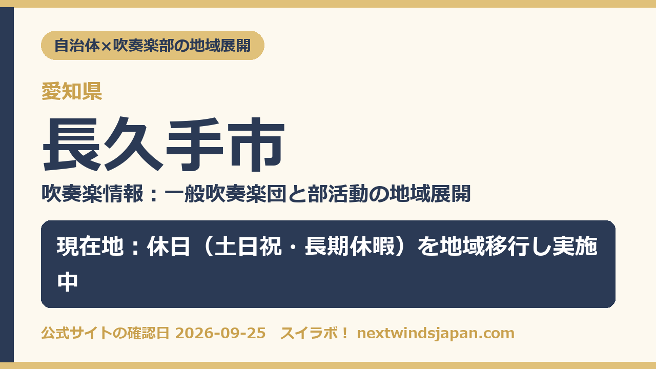 長久手市の部活動地域展開の現在地カード