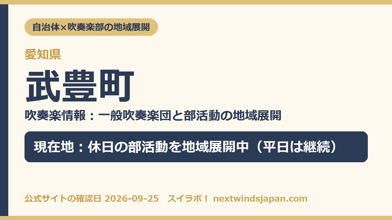 武豊町の部活動地域展開の現在地カード