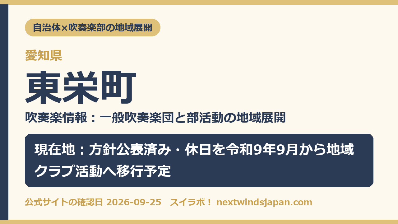 東栄町の部活動地域展開の現在地カード