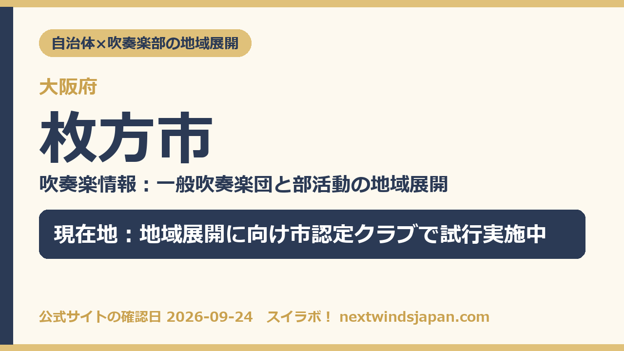 枚方市の部活動地域展開の現在地カード