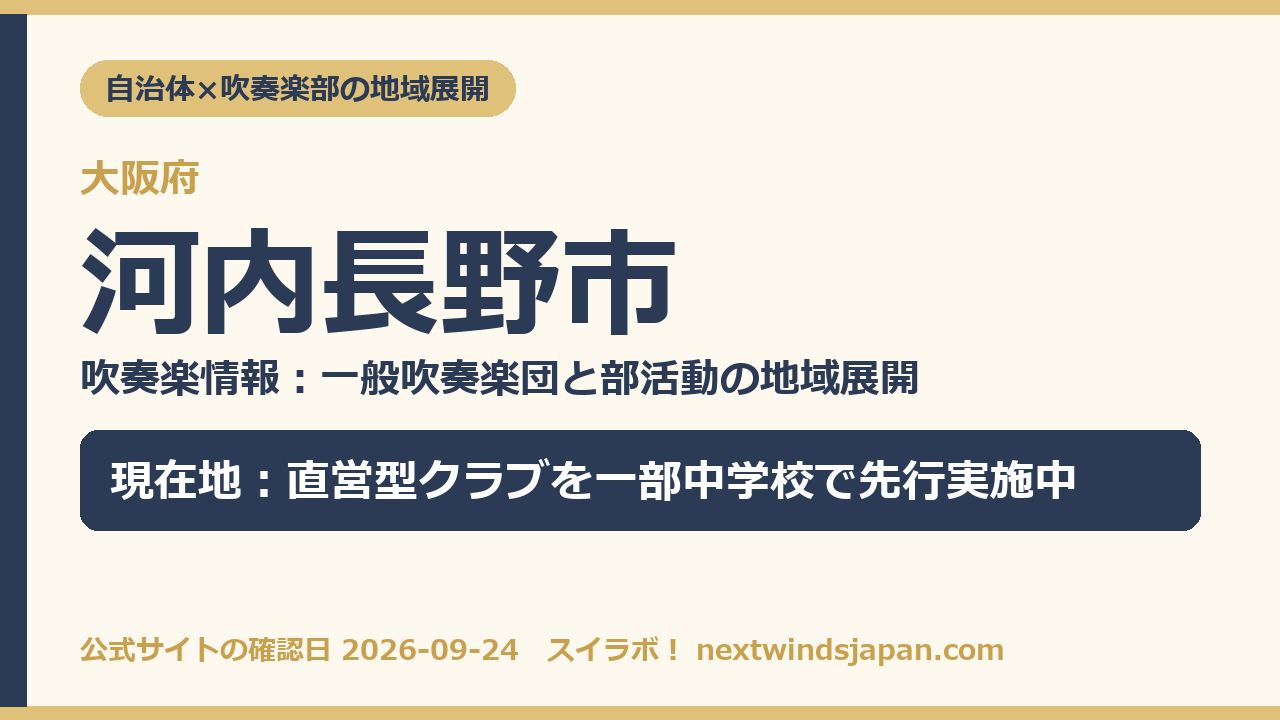 河内長野市の部活動地域展開の現在地カード