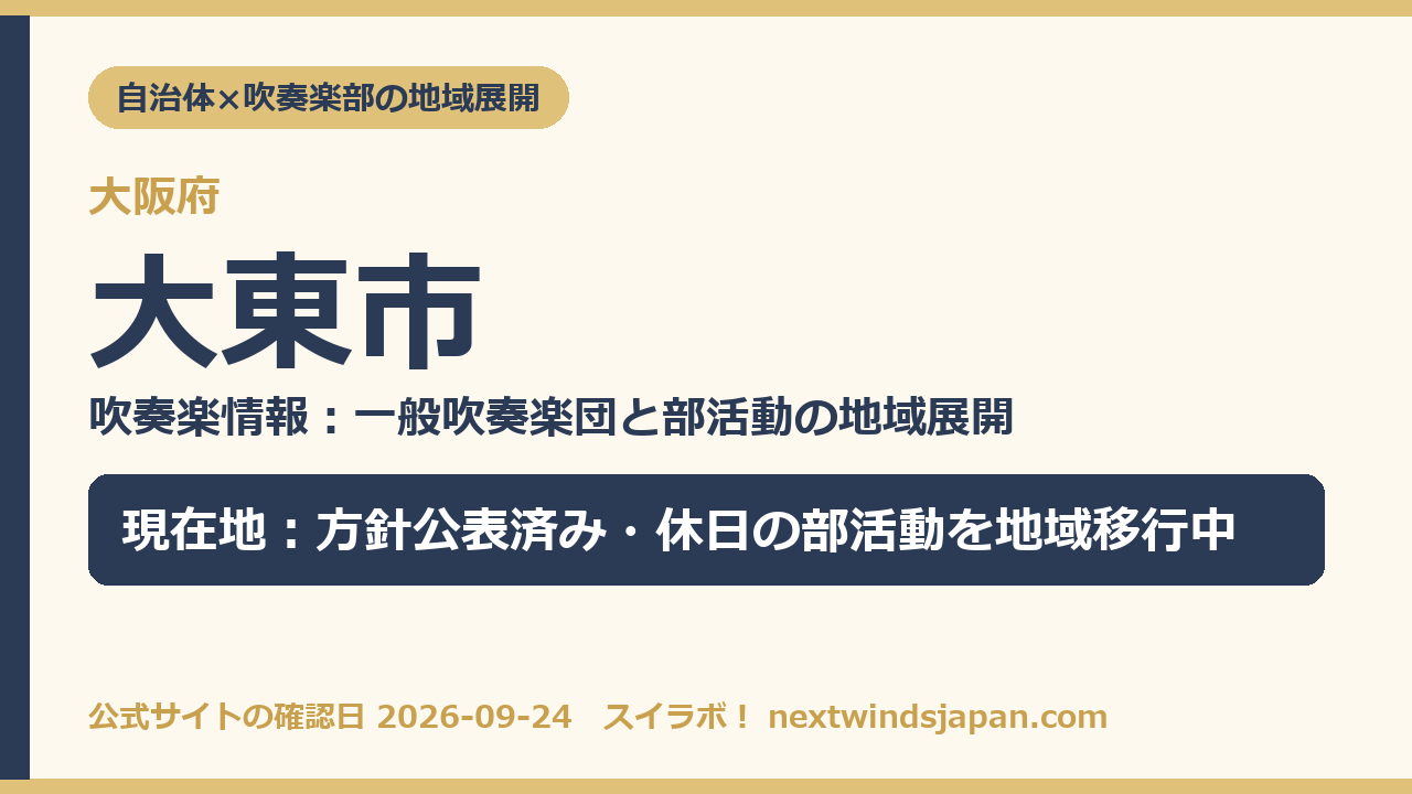 大東市の部活動地域展開の現在地カード