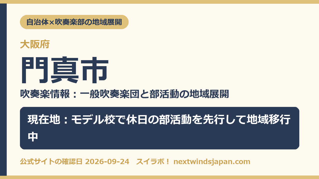 門真市の部活動地域展開の現在地カード