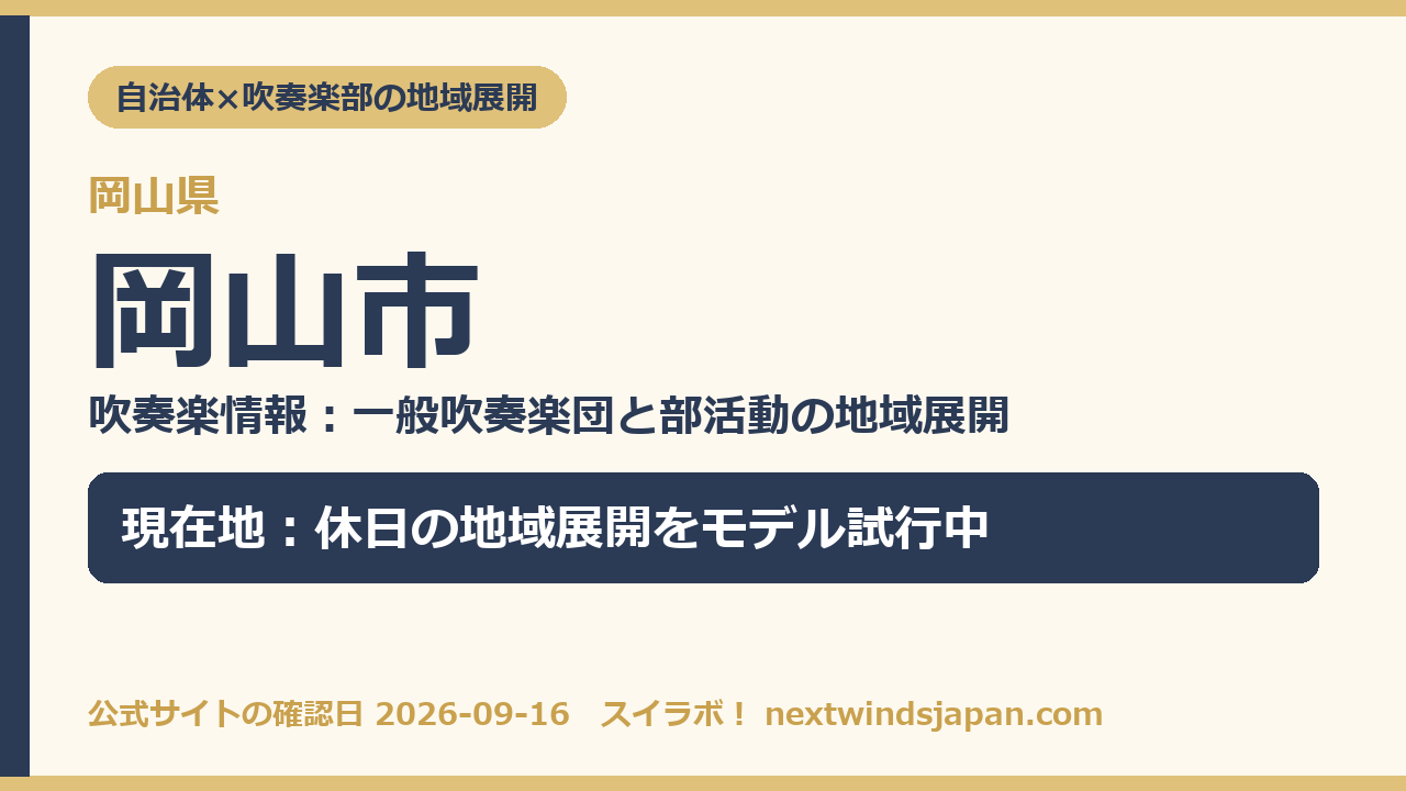 岡山市の部活動地域展開の現在地カード