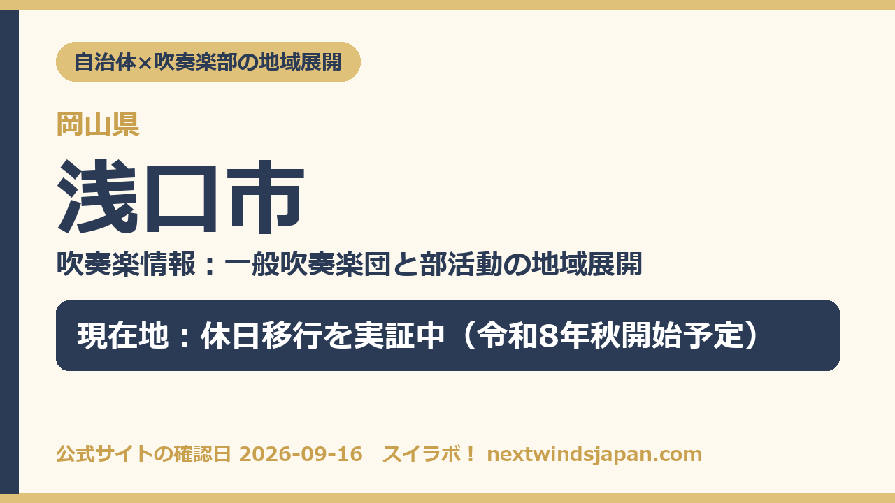 浅口市の部活動地域展開の現在地カード