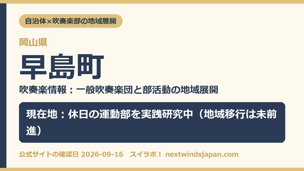 早島町の部活動地域展開の現在地カード