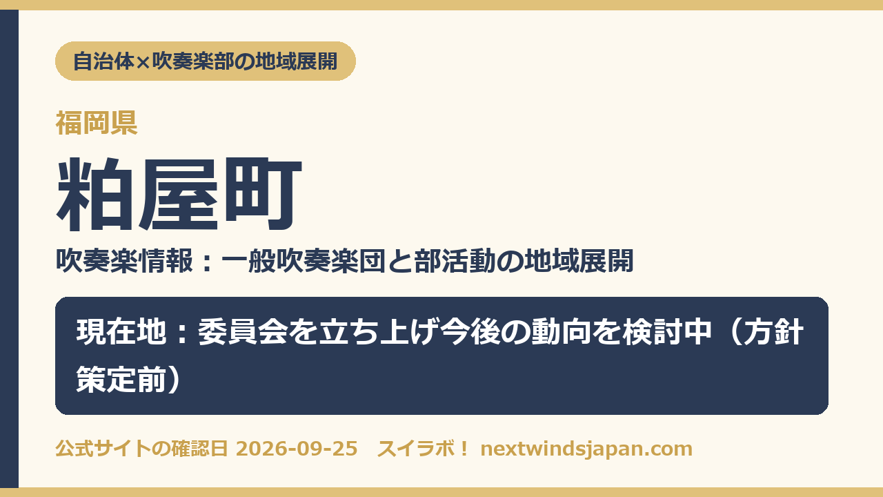 粕屋町の部活動地域展開の現在地カード