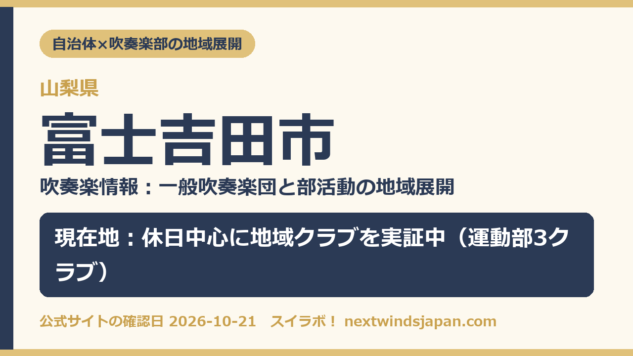 富士吉田市の部活動地域展開の現在地カード