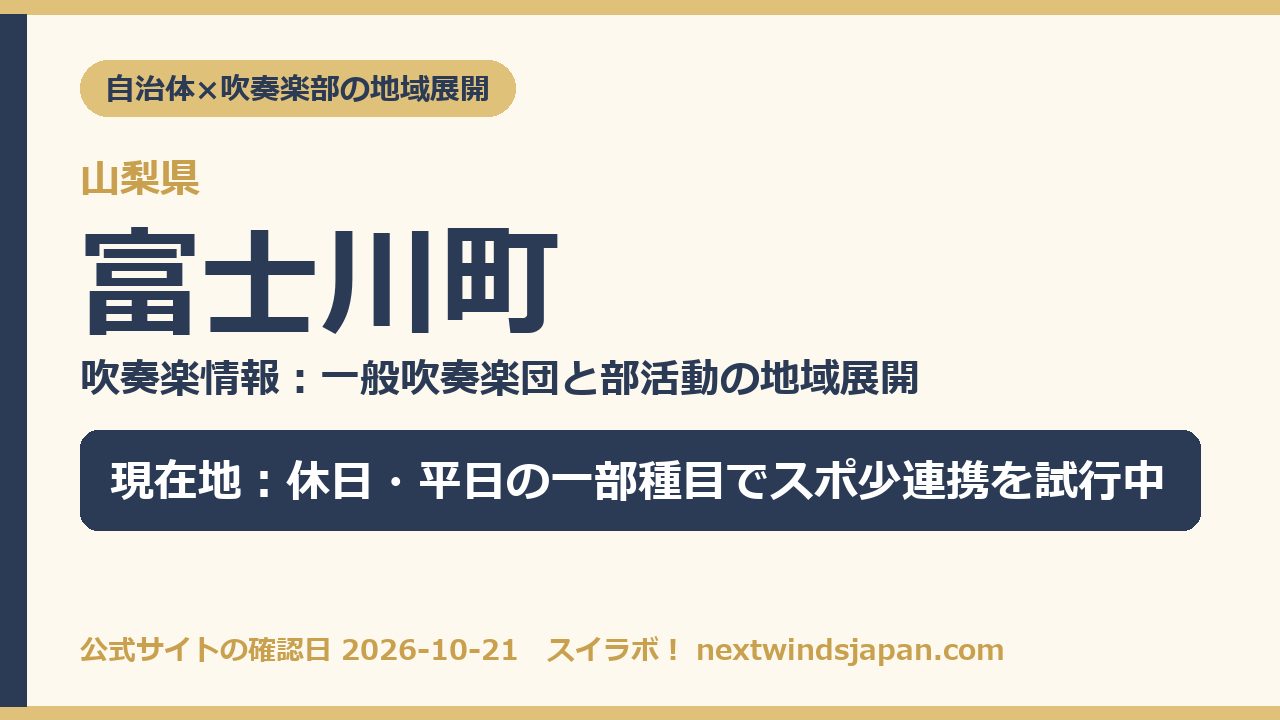 富士川町の部活動地域展開の現在地カード