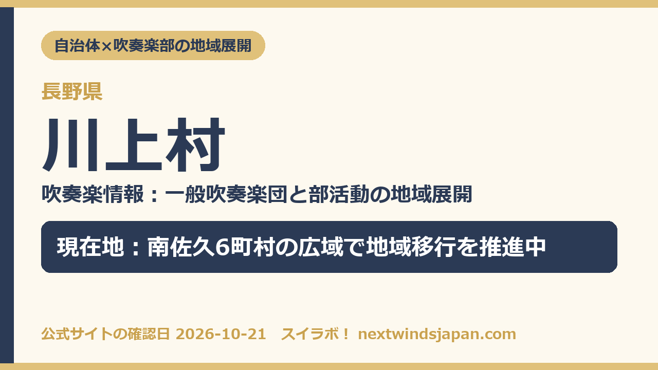 川上村の部活動地域展開の現在地カード