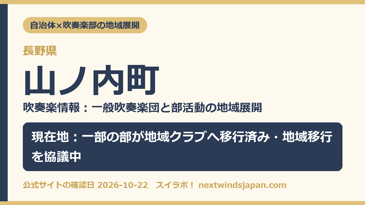 山ノ内町の部活動地域展開の現在地カード