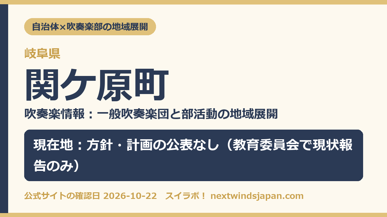 関ケ原町の部活動地域展開の現在地カード