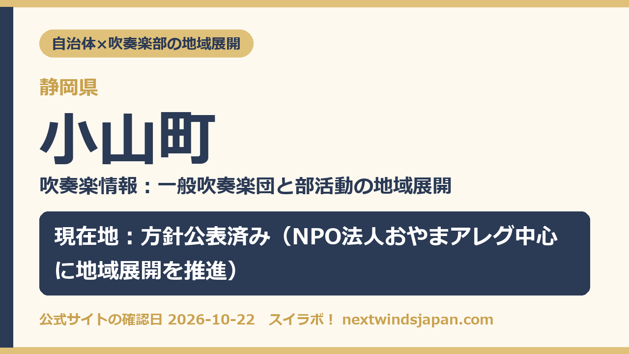 小山町の部活動地域展開の現在地カード