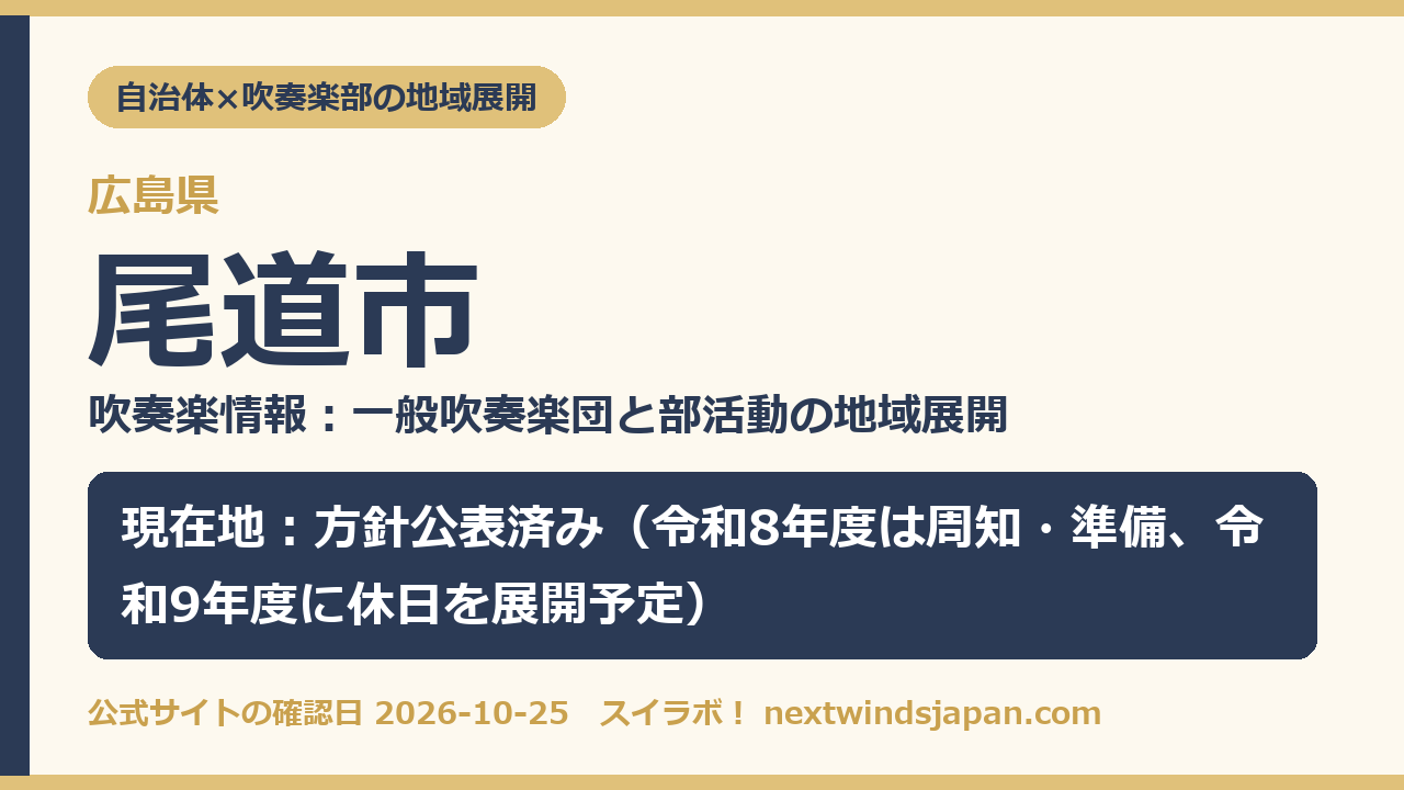 尾道市の部活動地域展開の現在地カード