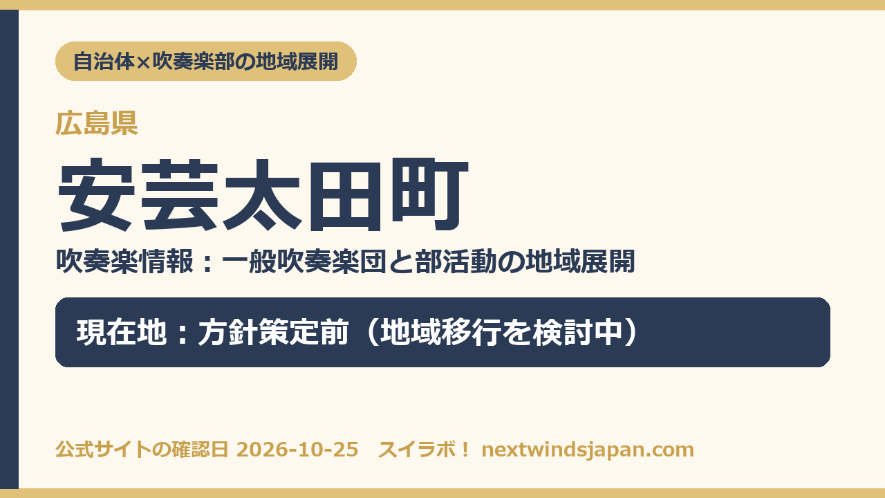 安芸太田町の部活動地域展開の現在地カード
