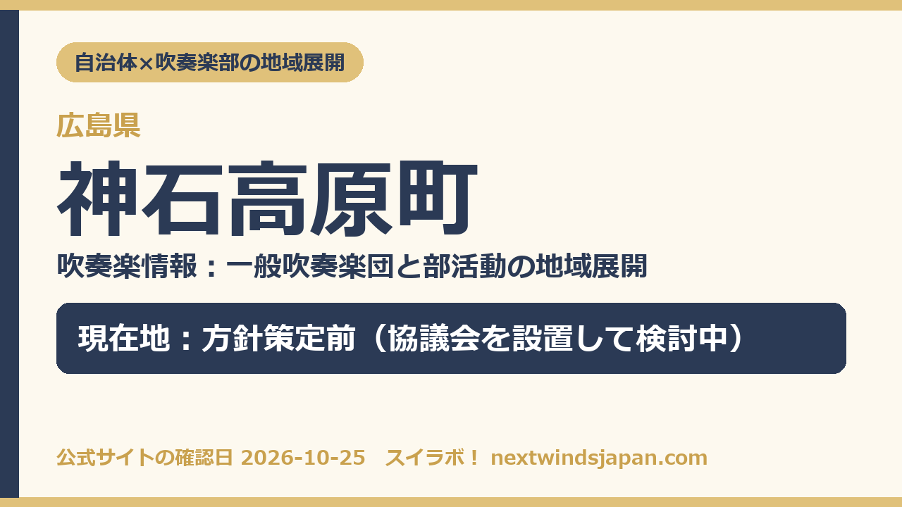神石高原町の部活動地域展開の現在地カード