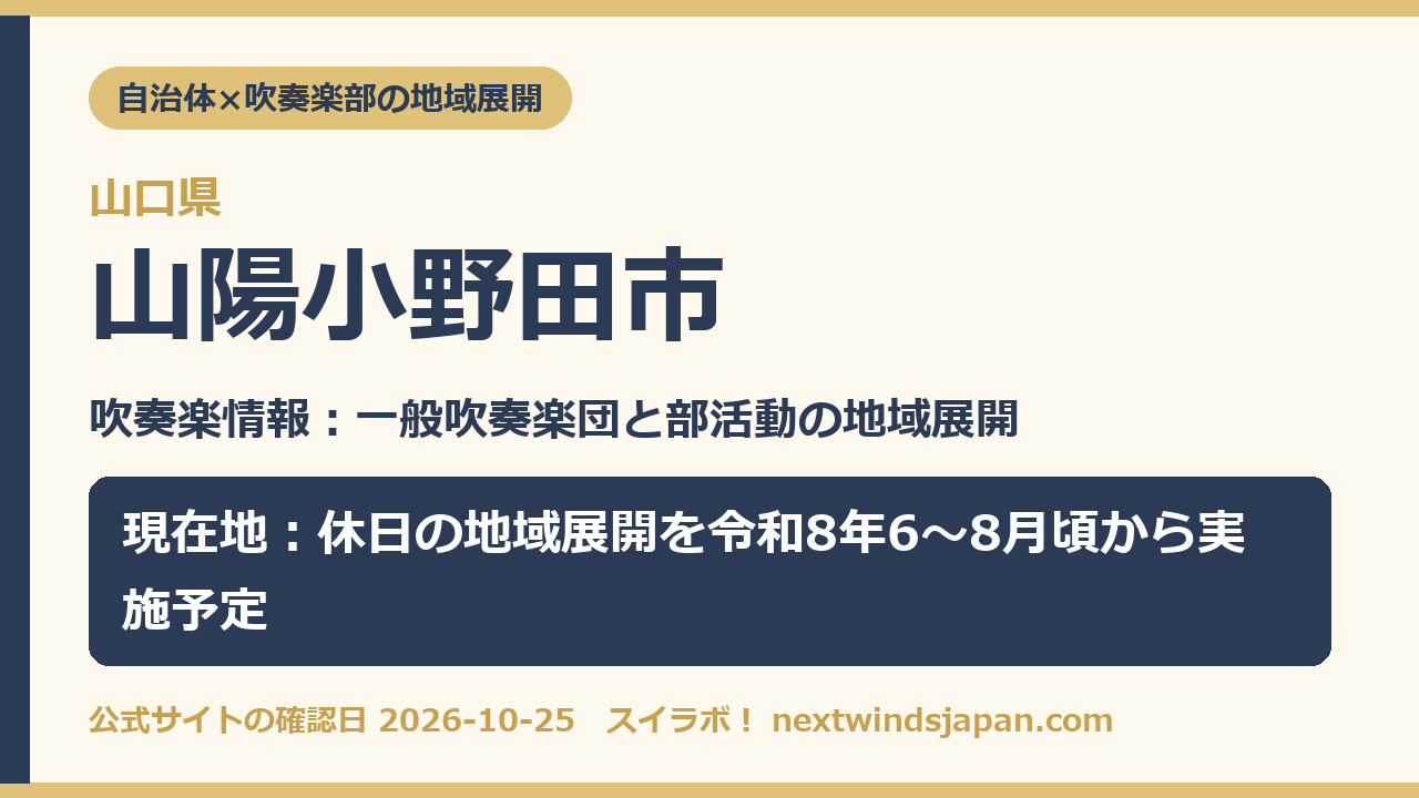 山陽小野田市の部活動地域展開の現在地カード