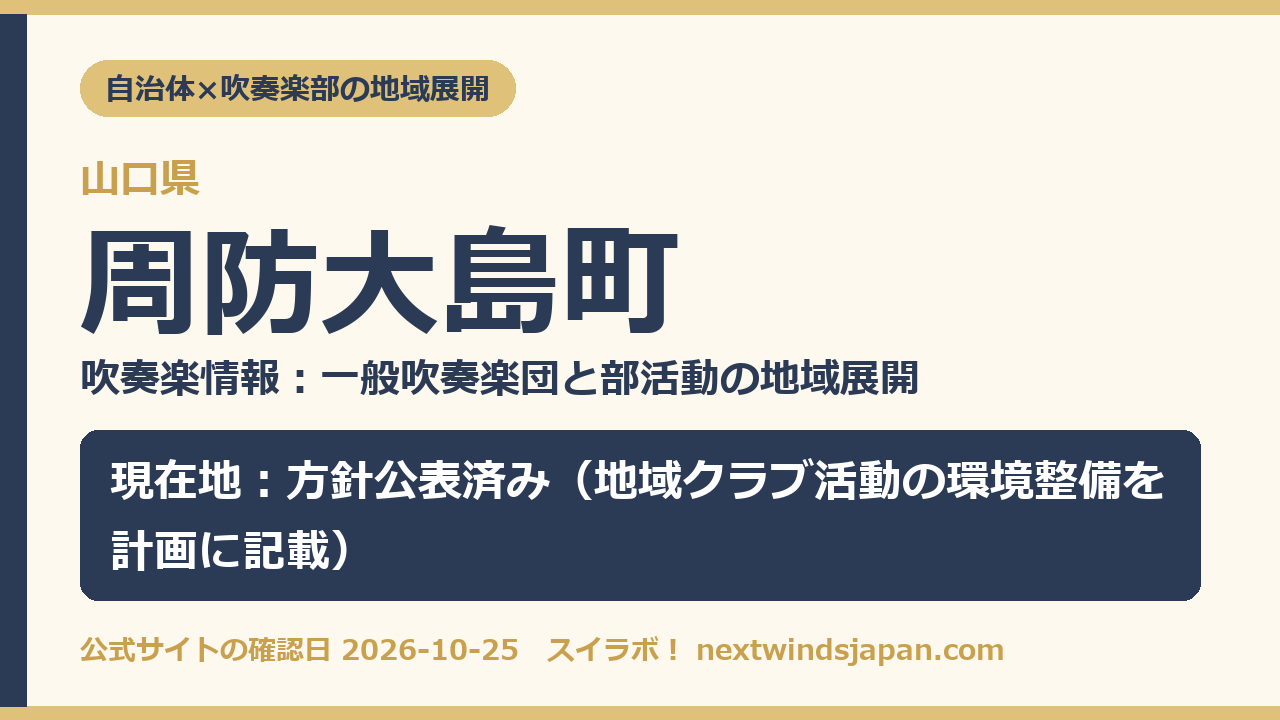周防大島町の部活動地域展開の現在地カード