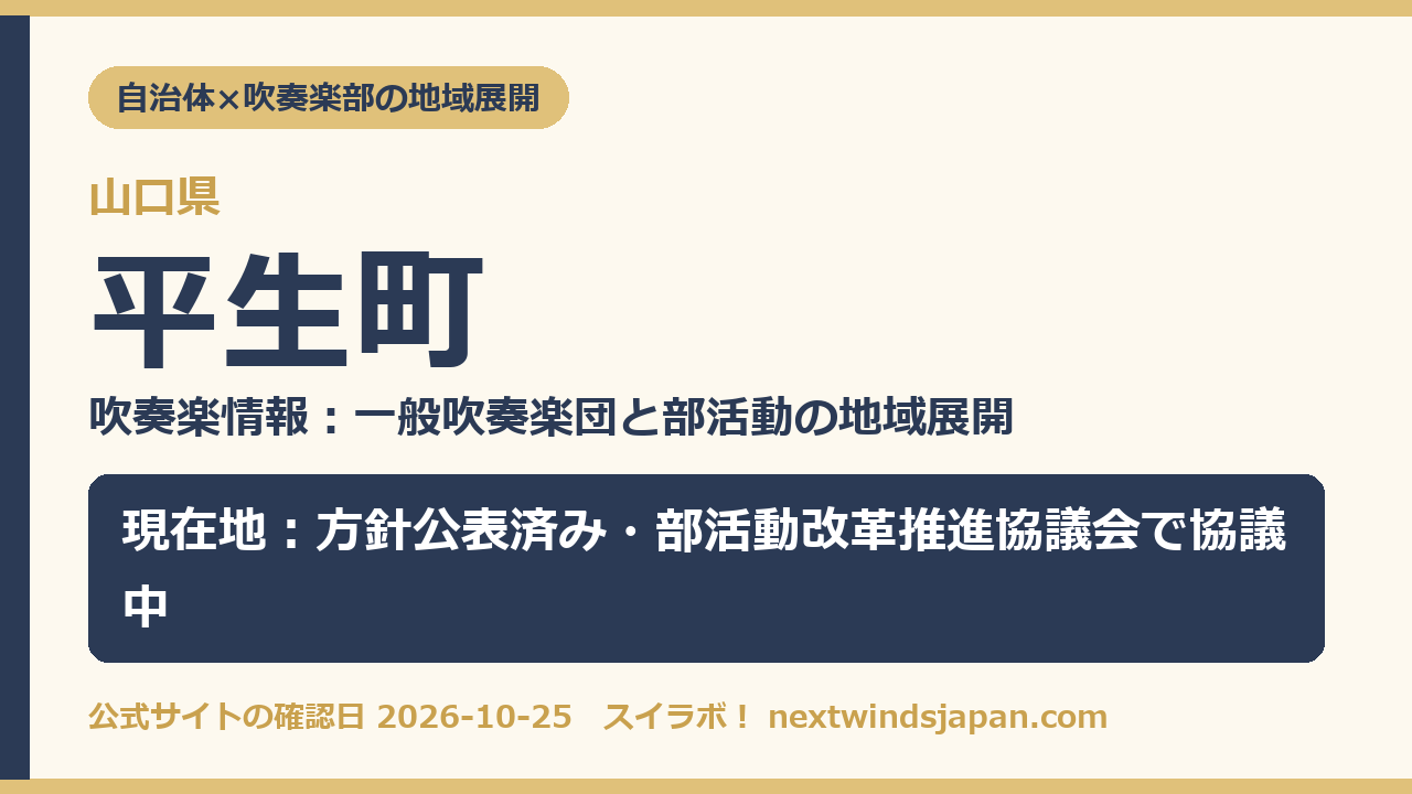 平生町の部活動地域展開の現在地カード