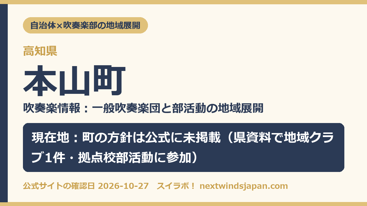本山町の部活動地域展開の現在地カード