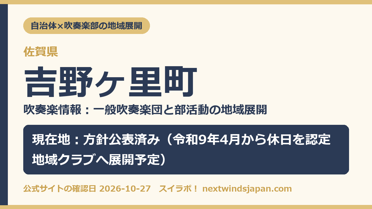 吉野ヶ里町の部活動地域展開の現在地カード
