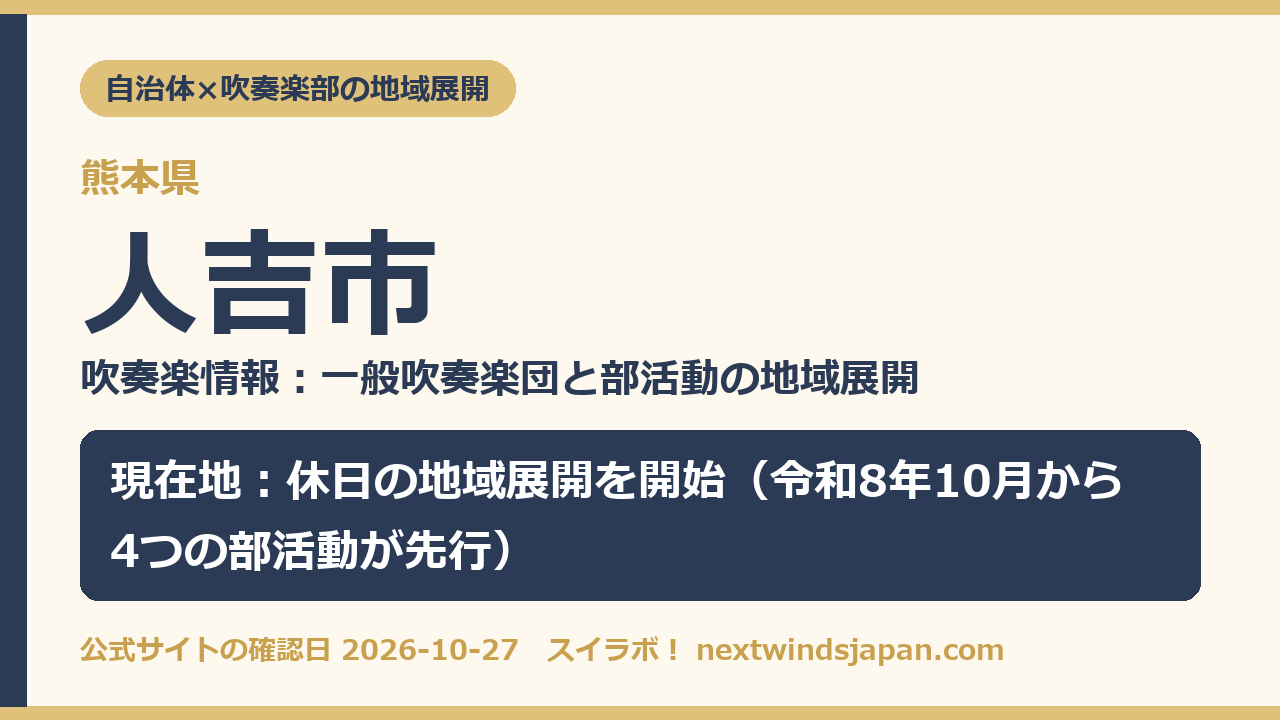 人吉市の部活動地域展開の現在地カード