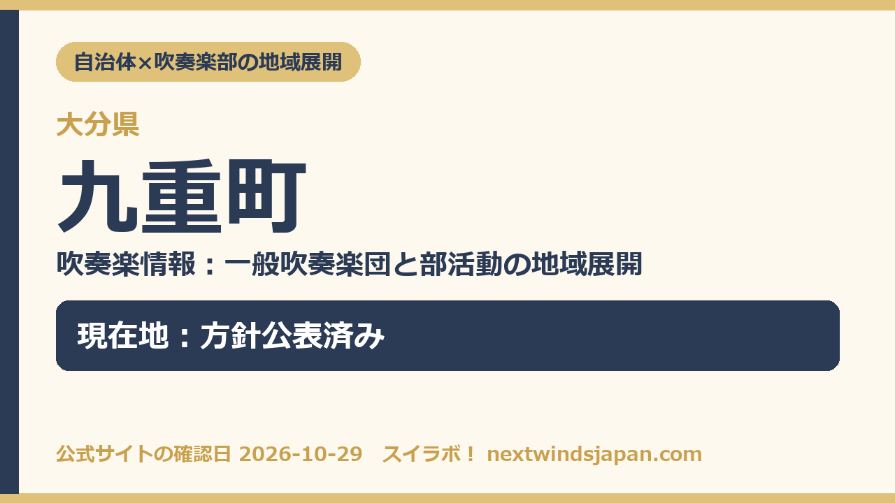 九重町の部活動地域展開の現在地カード