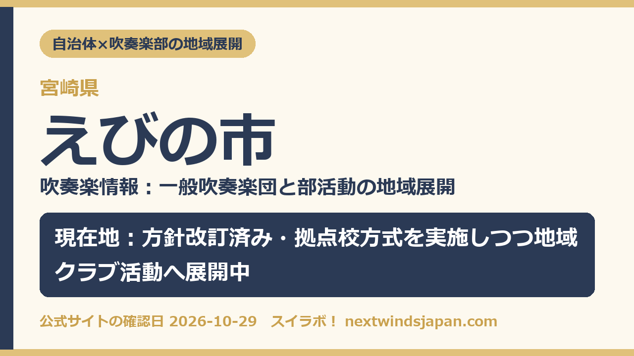 えびの市の部活動地域展開の現在地カード