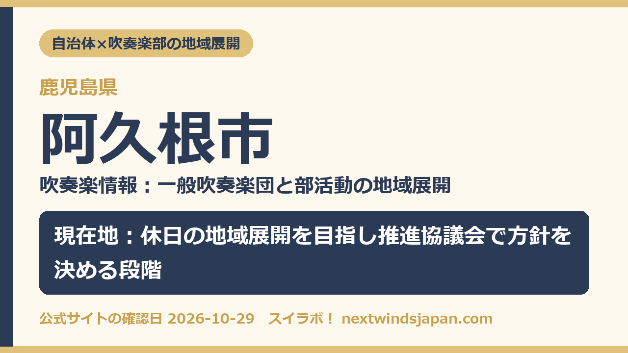 阿久根市の部活動地域展開の現在地カード