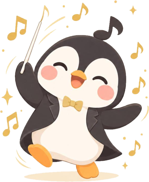 指揮棒を振るスイラボ公式キャラクターのスイちゃん